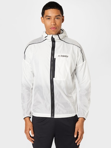 ADIDAS TERREX - Chaqueta de montaña 'Agravic Windweave ' en blanco: frente