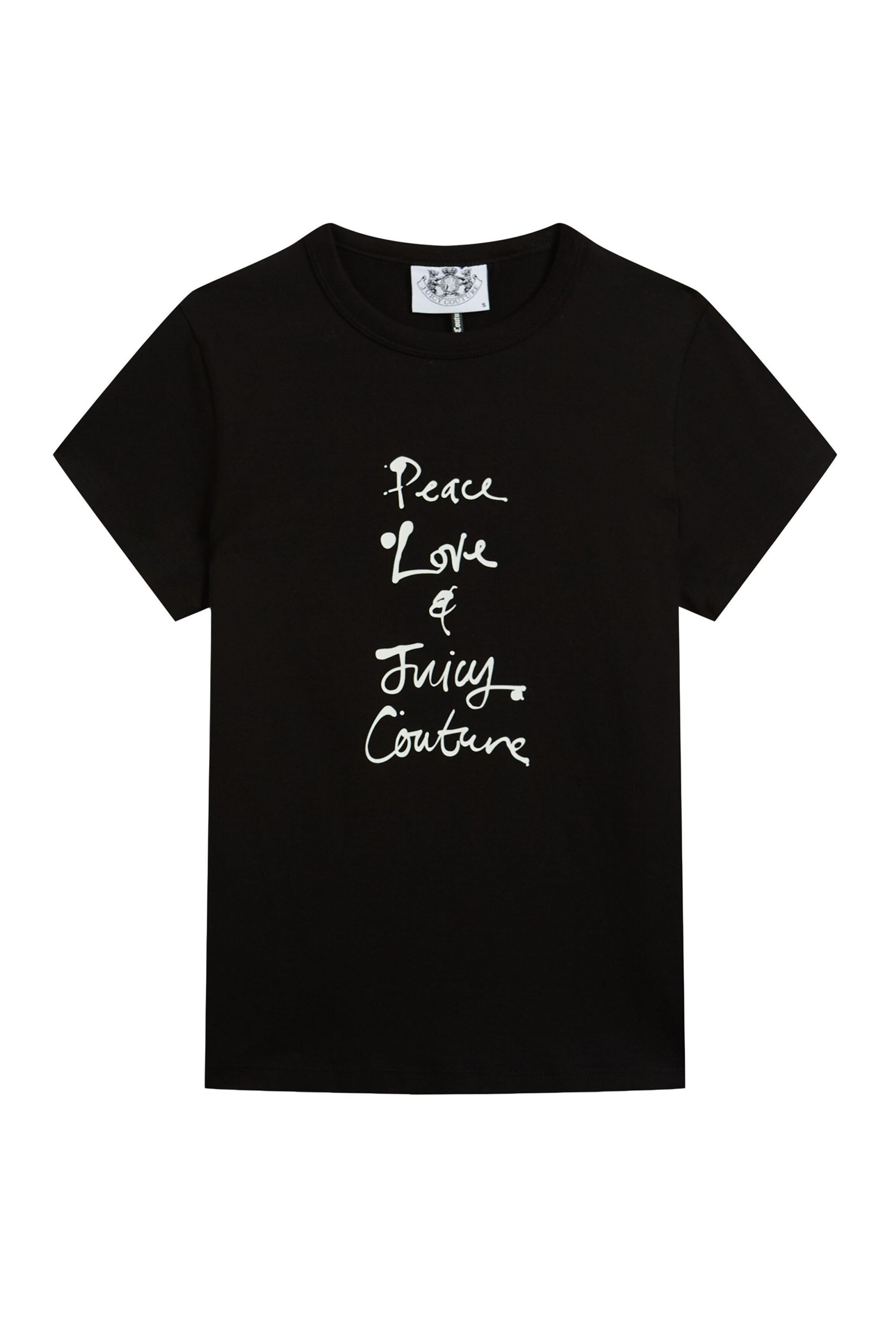 Juicy Couture Shirt 'PEACE LOVE AND JUICY HILTON' in Black: front
