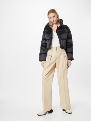 Calvin Klein Wide leg Pleat-Front Pants in Beige