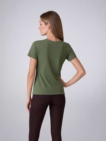 LEAFLETIC Shirt 'Leafletic Women’s Short Sleeve V-Neck T-shirt' in Groen
