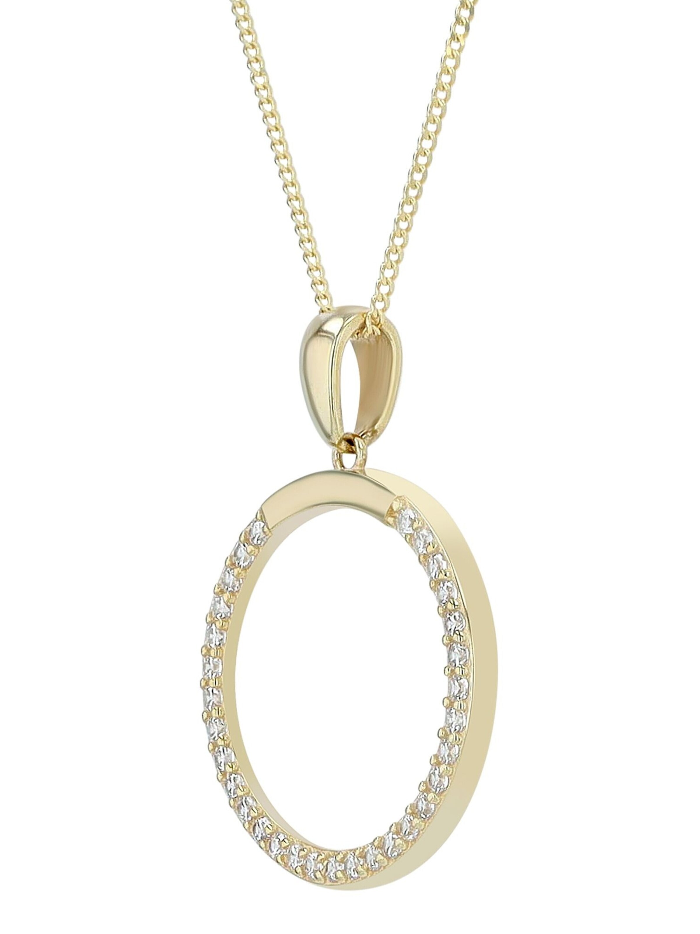 Akzent Pendant '"Lupita" aus 925 Sterlingsilber, rhodiniert, langlebig' in Gold: front