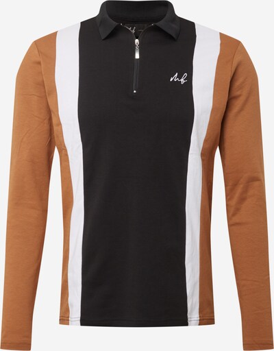 BURTON MENSWEAR LONDON Poloshirt 'TOBACCO' in braun / weiß, Produktansicht