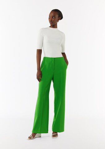 COMMA Wide leg Pantalon in Groen