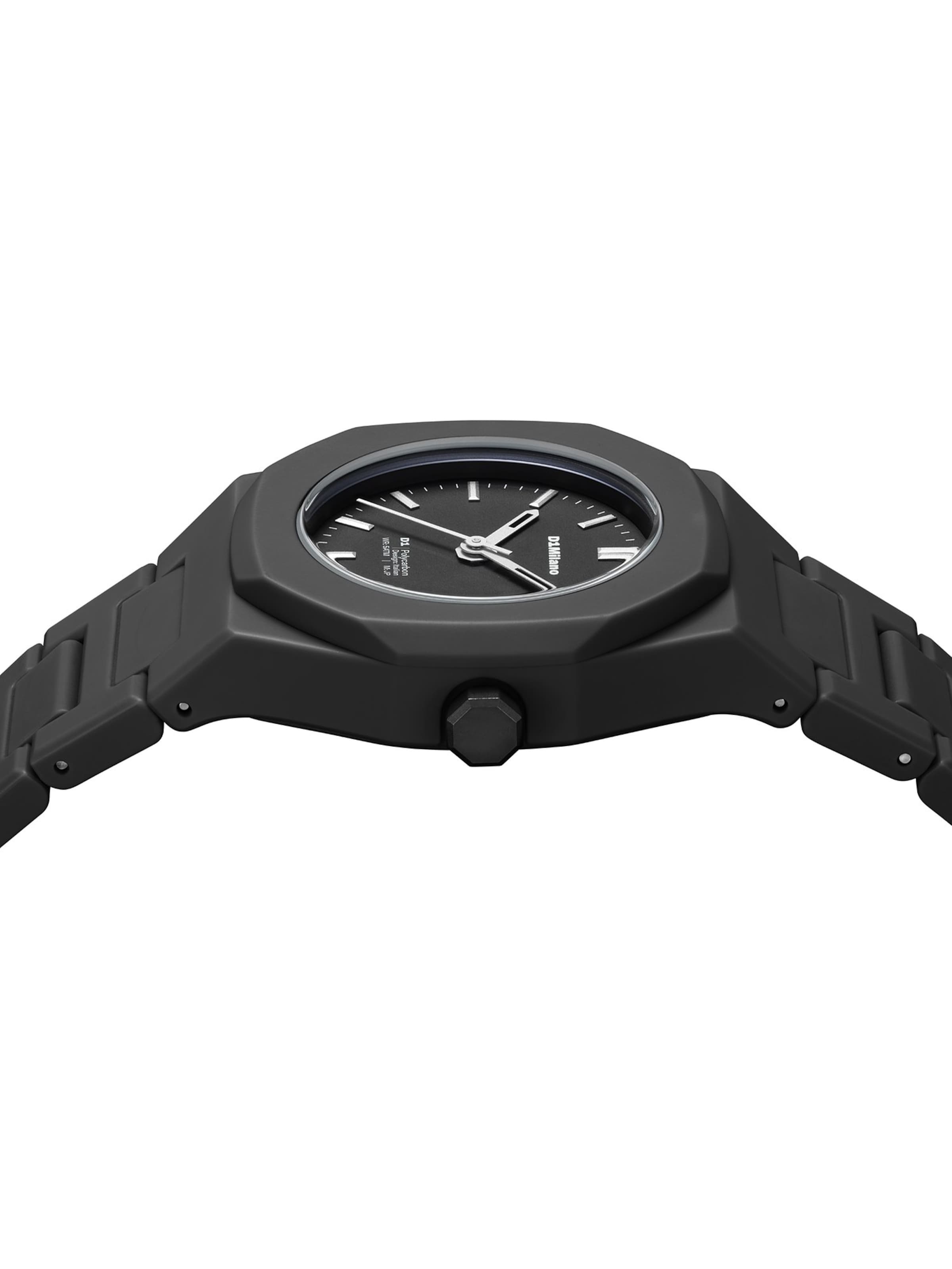 D1 Milano Analoguhr in Schwarz