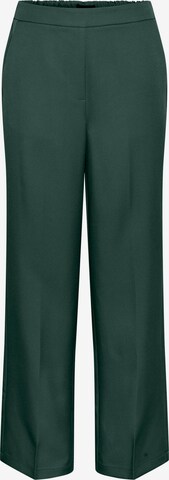 PIECES Trousers with creases 'NEVA' in Green: front