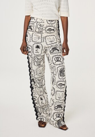 Fabienne Chapot Wide leg Broek in Beige: voorkant