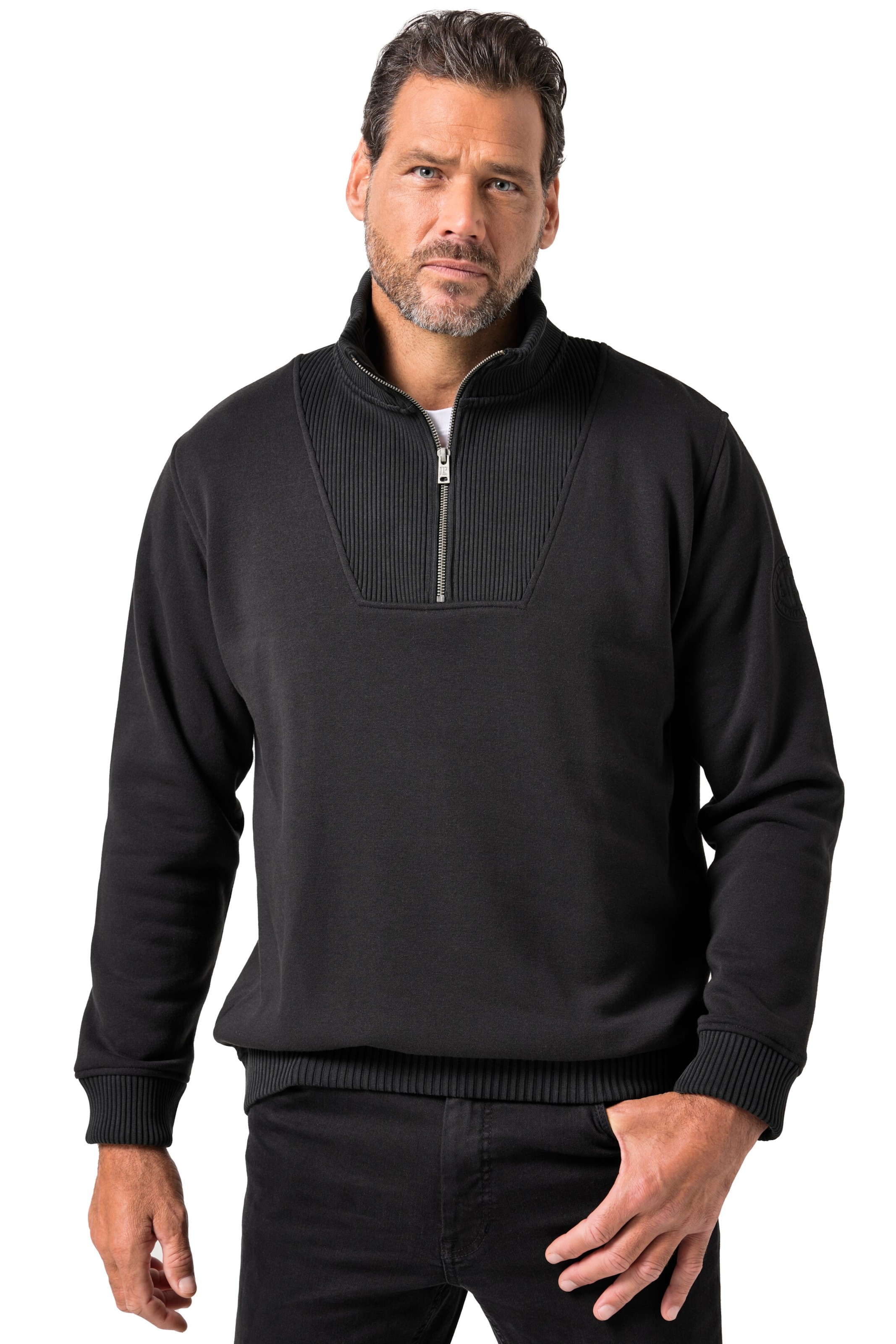 JP1880 Sweatshirt in Zwart: voorkant