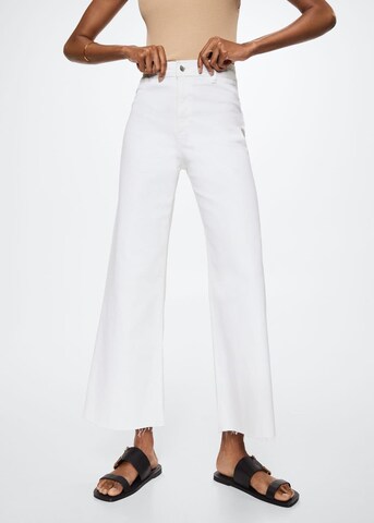 MANGO Wide leg Jeans 'Catherin' in Wit: voorkant