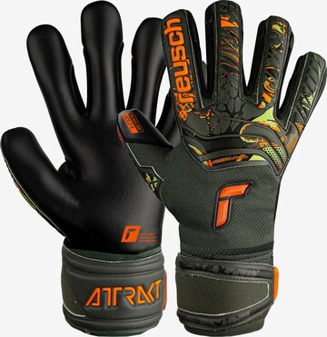 REUSCH Sporthandschuhe 'Attrakt Gold X Finger Support' in Schwarz: predná strana