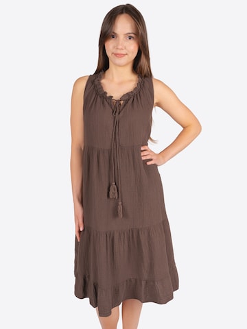 Seasons of April Kleid ' BUKI ' in Braun: Vorderseite
