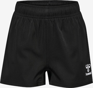 Hummel Regular Workout Pants in Black: front