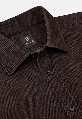 Boggi Milano Regular fit Overhemd in Bruin