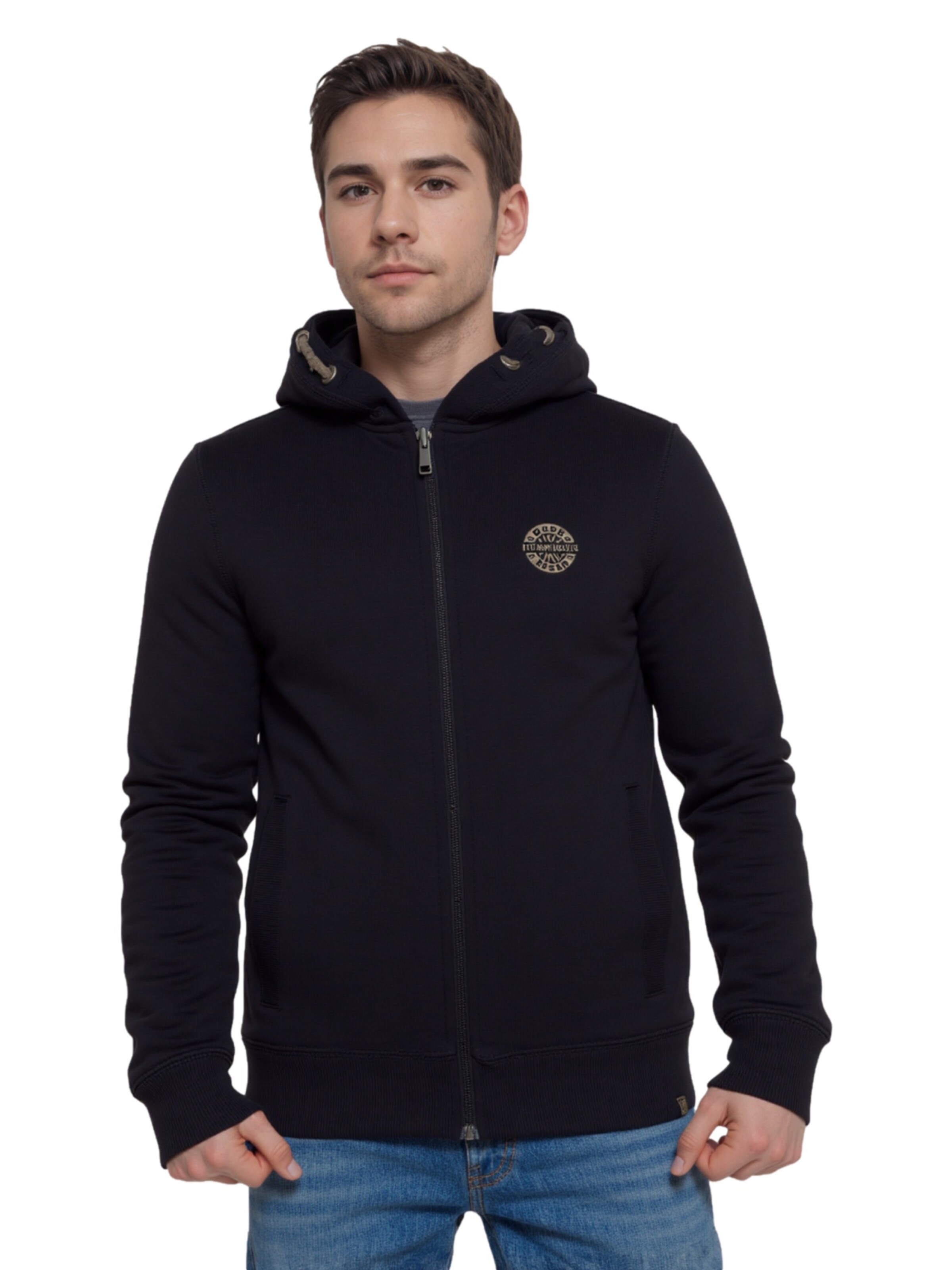 Veste de survêtement Petrol Industries en noir : devant