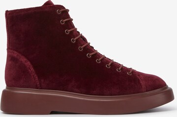 CAMPER Lace-Up Ankle Boots 'Poligono' in Red