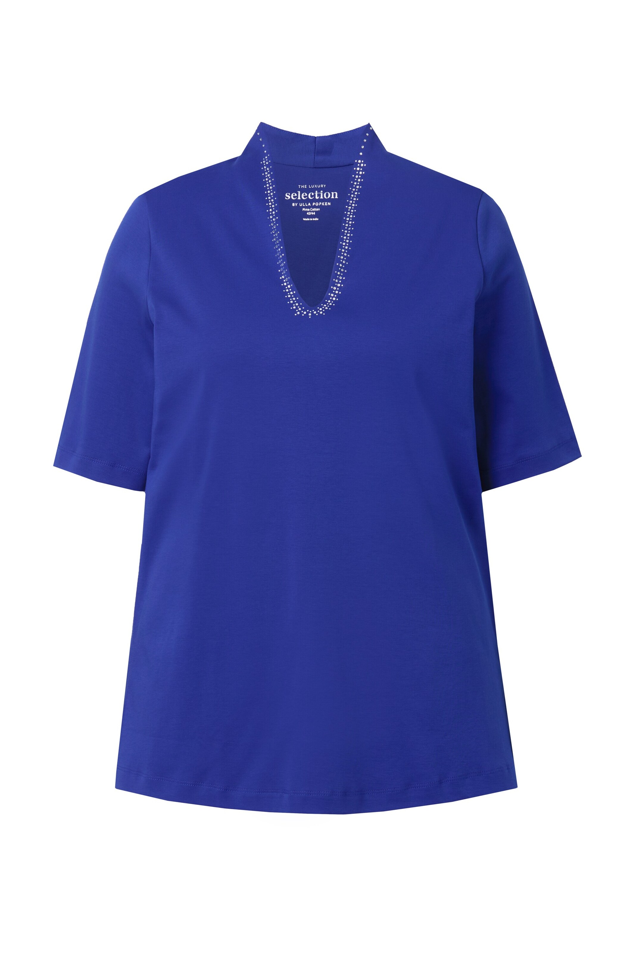 T-shirt Ulla Popken en bleu : devant