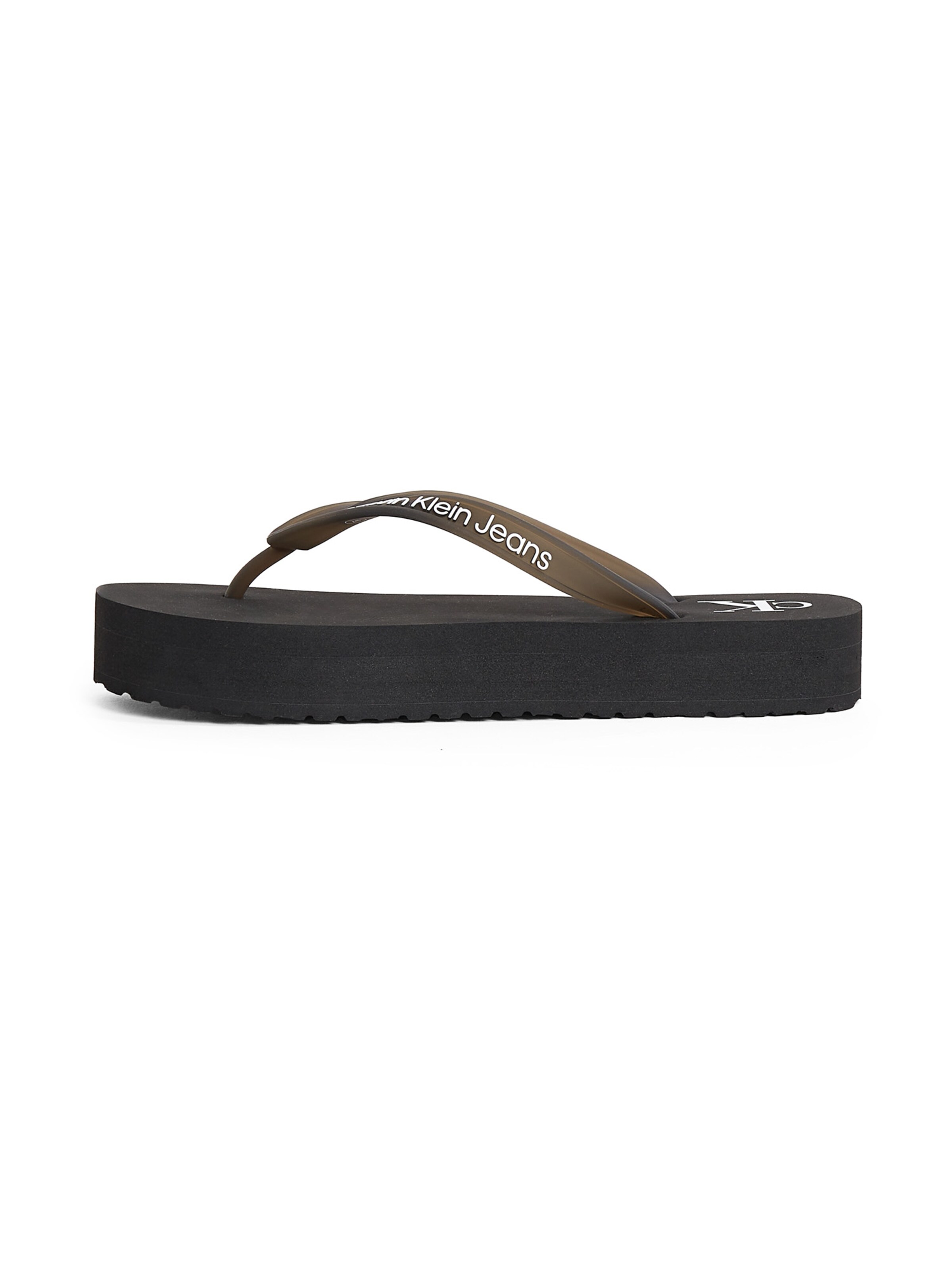 Calvin Klein Teenslipper in Zwart: voorkant