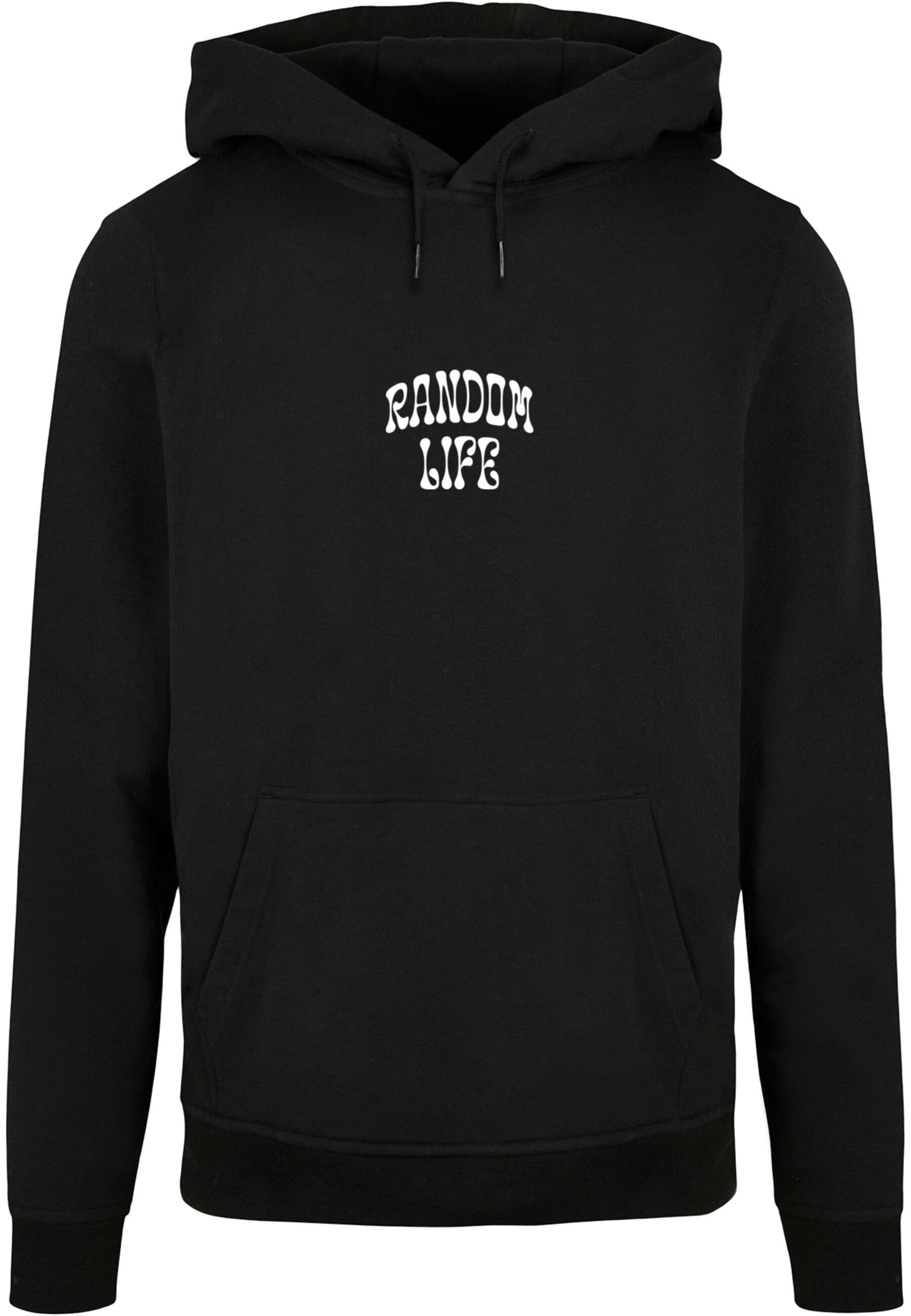 Merchcode Sweatshirt 'Random Life' in Schwarz: Vorderseite