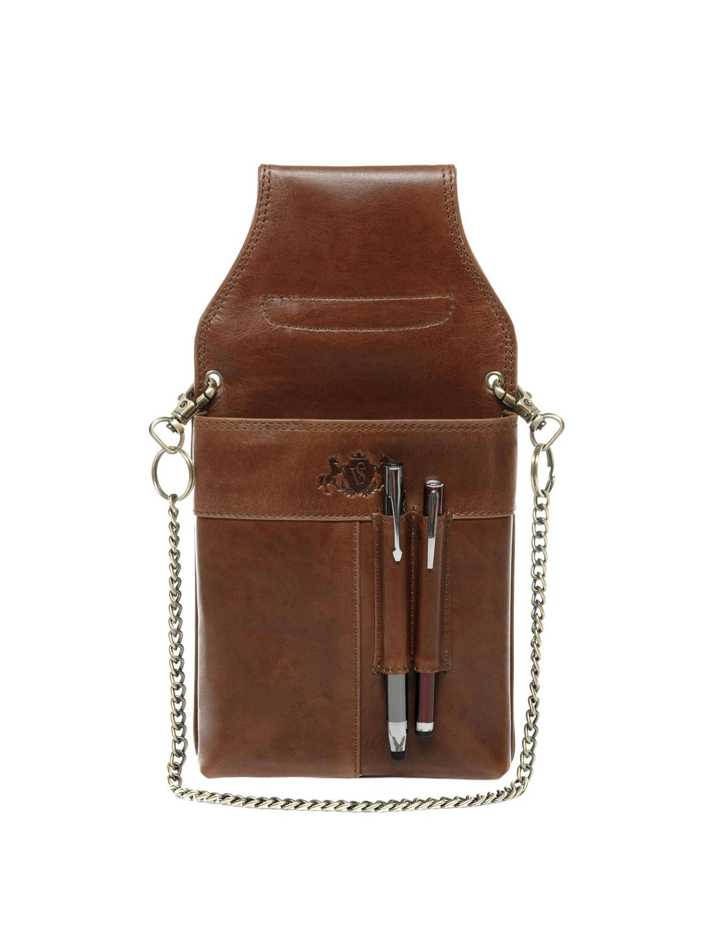 SID & VAIN Fanny Pack 'Kellner-Geldbörse & Holster ABERDEEN' in Brown: front