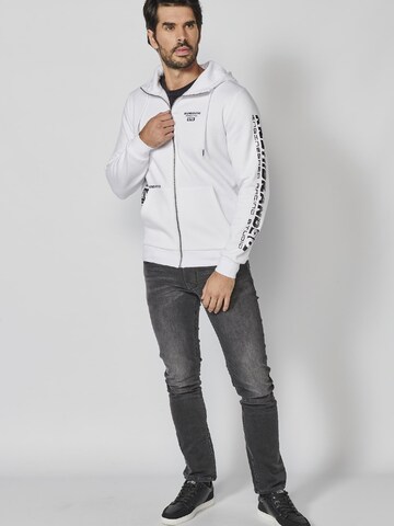 KOROSHI Zip-Up Hoodie in White