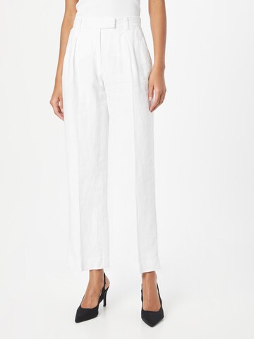 Regular Pantalon à plis Abercrombie & Fitch en blanc : devant