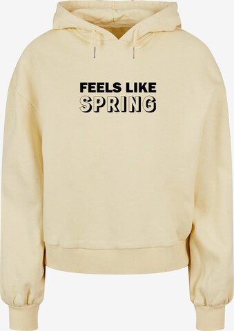 Merchcode Sweatshirt 'Spring - Feels like' in Geel: voorkant