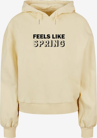 Sweat-shirt 'Spring - Feels like' Merchcode en jaune : devant