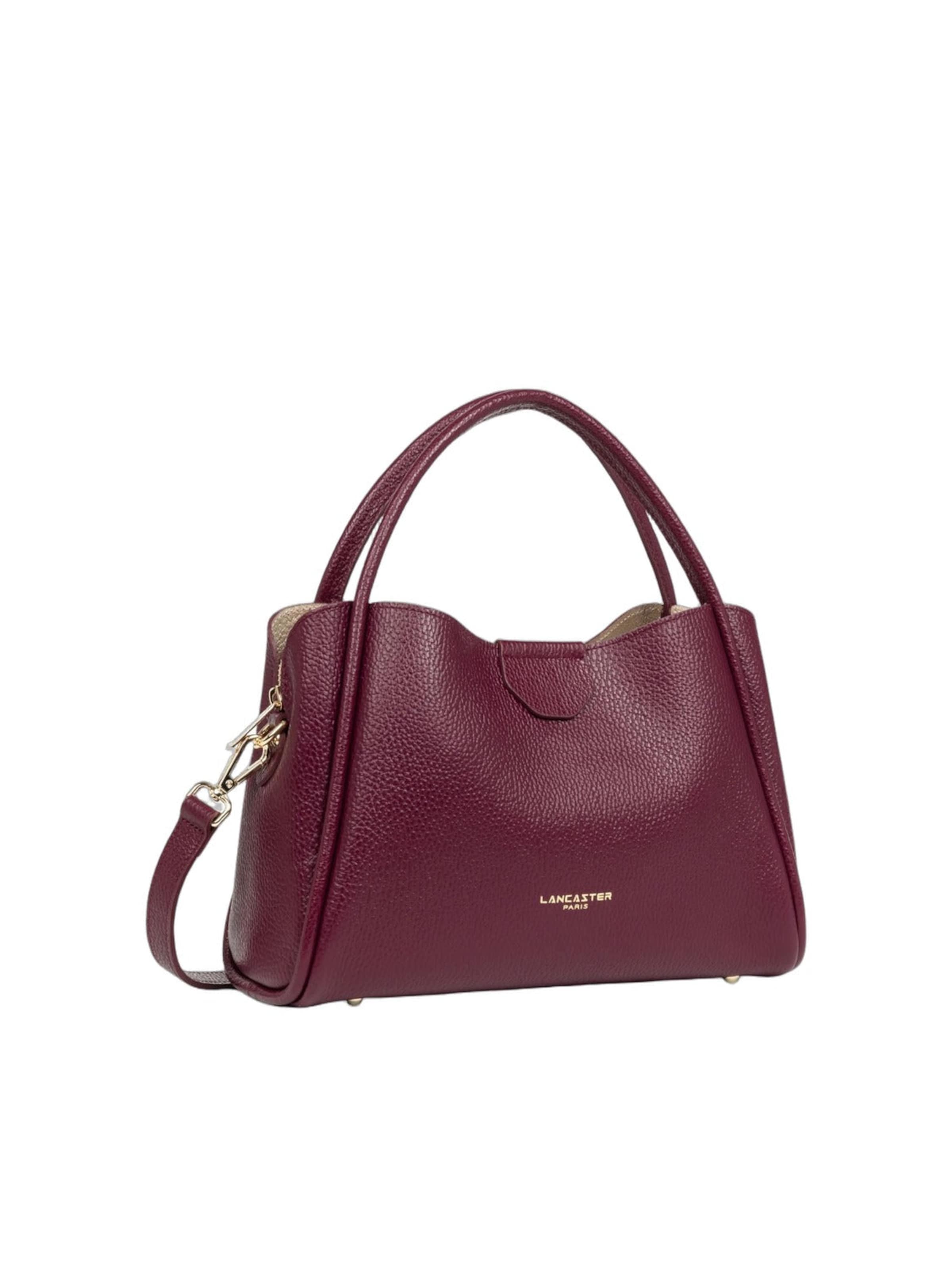 LANCASTER Paris - Bolso de mano 'Lancaster Sac à main Aimantée M Ida Double Bordeaux Foncé' en marrón