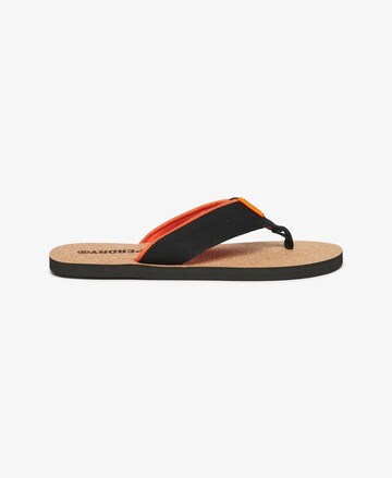 Superdry T-Bar Sandals in Black