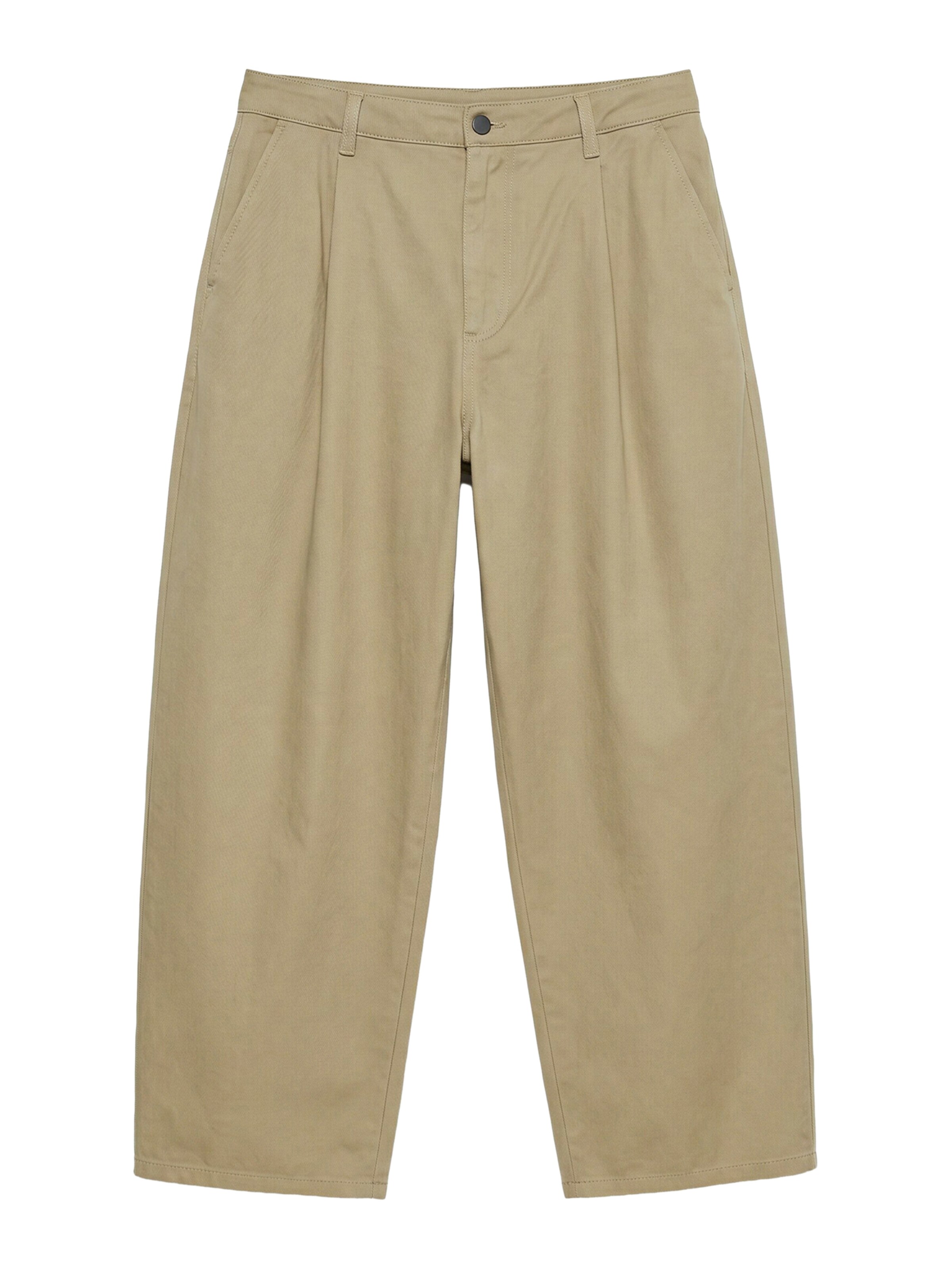 homok Pull&Bear Élére vasalt nadrágok - 54, Termék nézet