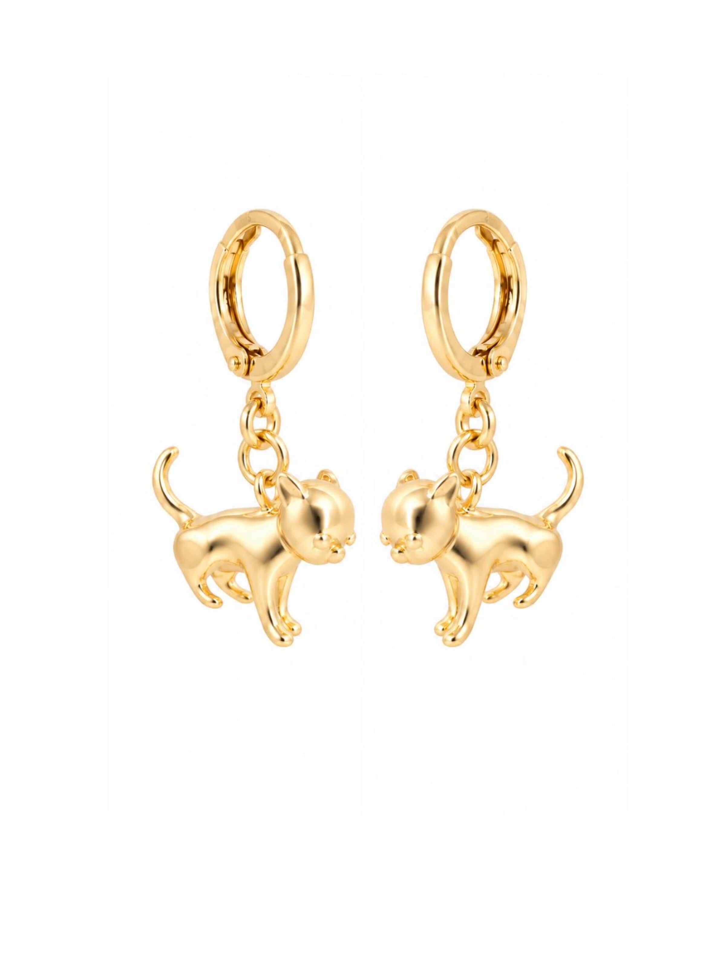 Fräulein Wunder - Pendientes 'Pug' en oro: frente