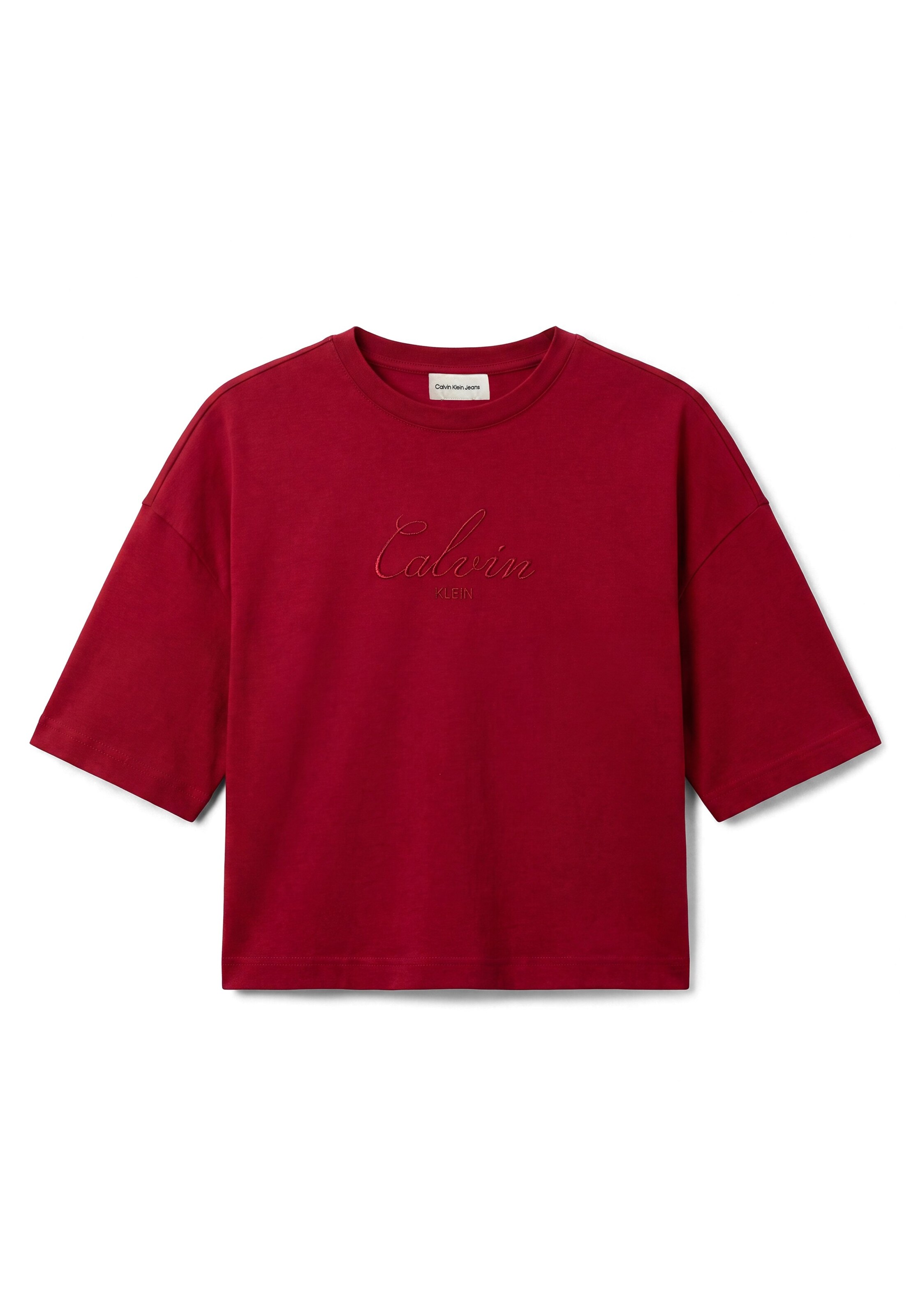 Tricou de la Calvin Klein Jeans pe roșu: față