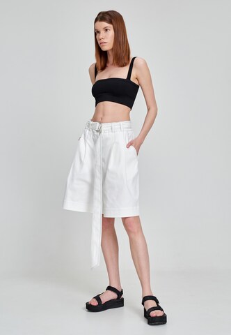 MONOSUIT Wide Leg Shorts 'Milano' in Weiß