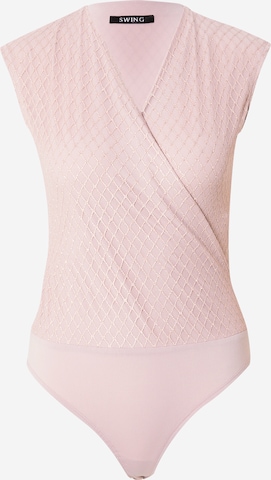 SWING Bodi majica | roza barva: sprednja stran