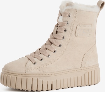 Stivaletto stringato di Tamaris in beige: frontale