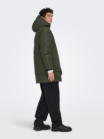 Only & Sons Winter Jacket 'CAM ' in Green
