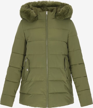 Manteau d’hiver Usha en vert : devant