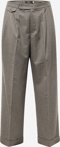 Lauren Ralph Lauren Plus - Loosefit Pantalón plisado 'TUMELO' en gris: frente