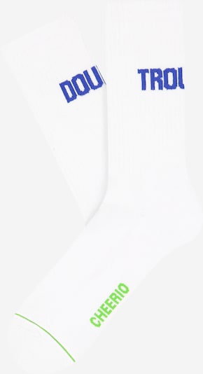 CHEERIO* Socken 'DOUBLE/TROUBLE' in blau / weiß, Produktansicht