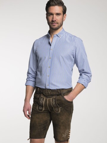 SPIETH & WENSKY Slim Fit Trachtenhemd 'TG-Detmold' in Blau: Vorderseite