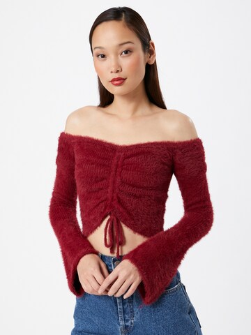 Parallel Lines Sweater in Red: front