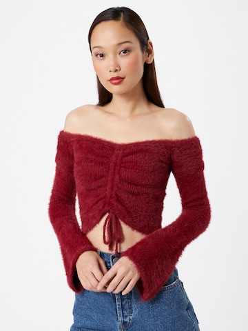 Parallel Lines Sweater in Red: front