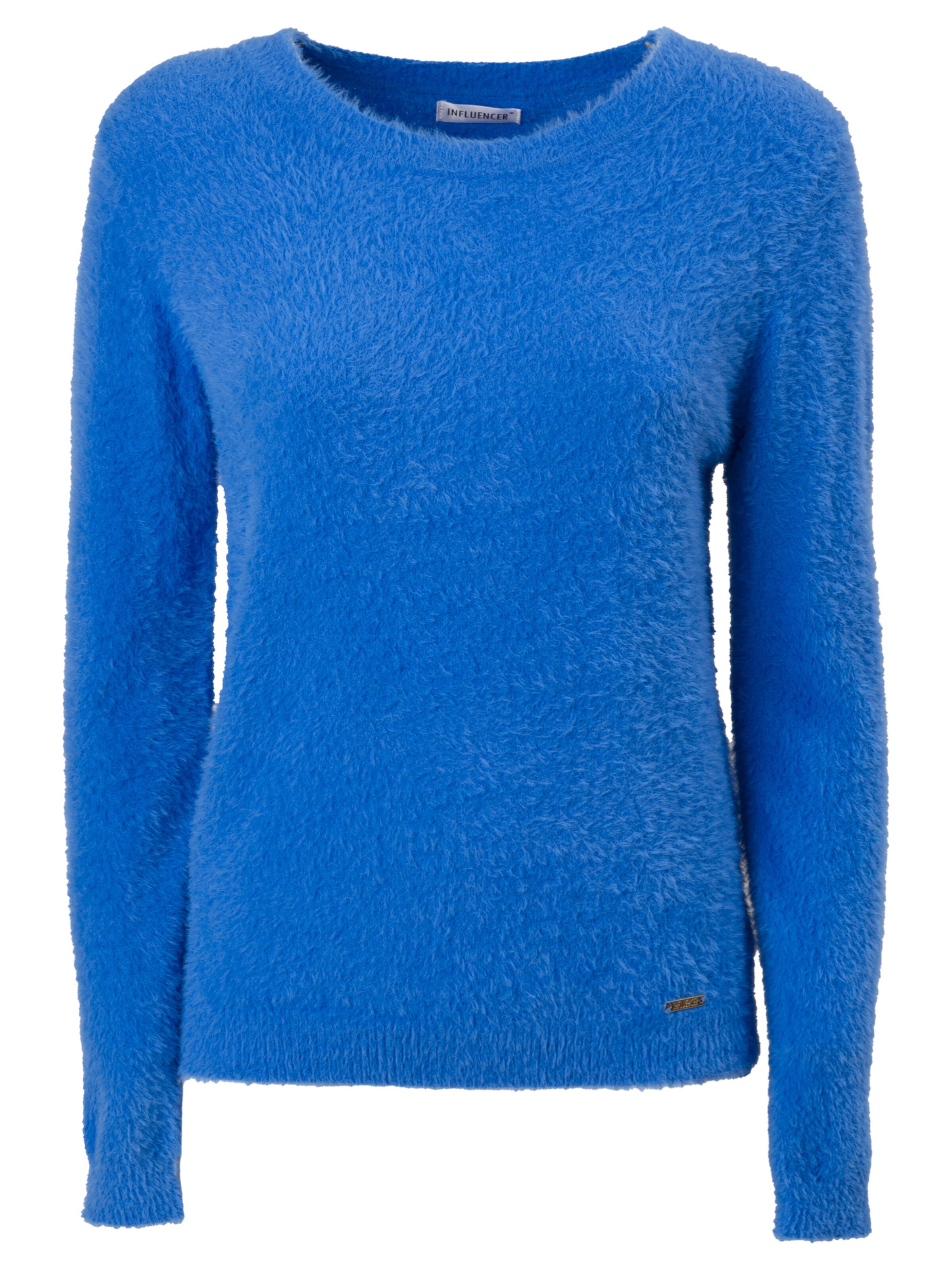 Pulover de la Influencer pe albastru: față