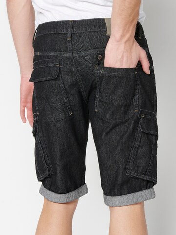 KOROSHI Regular Cargojeans in Zwart