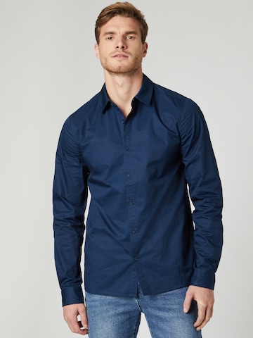 ABOUT YOU x Kevin Trapp Regular fit Button Up Shirt 'Jasper' in Blue: front