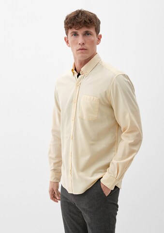 s.Oliver Regular fit Overhemd in Beige: voorkant