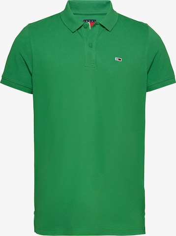 Tommy Jeans Тениска в зелено: отпред