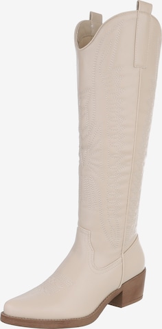 Ital-Design Cowboystiefel in Beige: Vorderseite