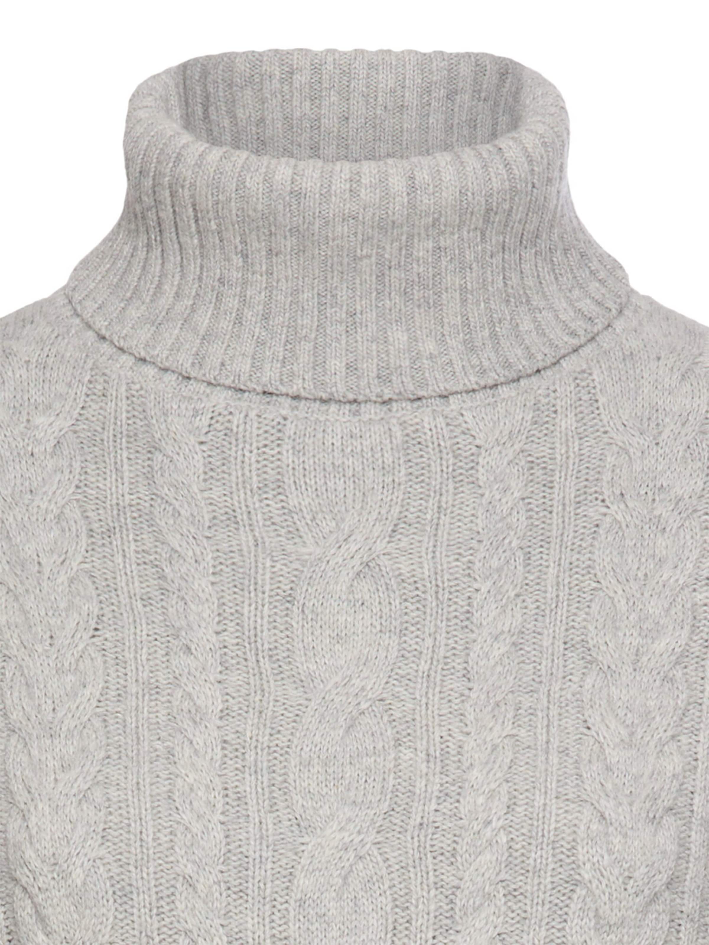 CAMEL ACTIVE Strickkleid mit Zopfstrickmuster in Grau