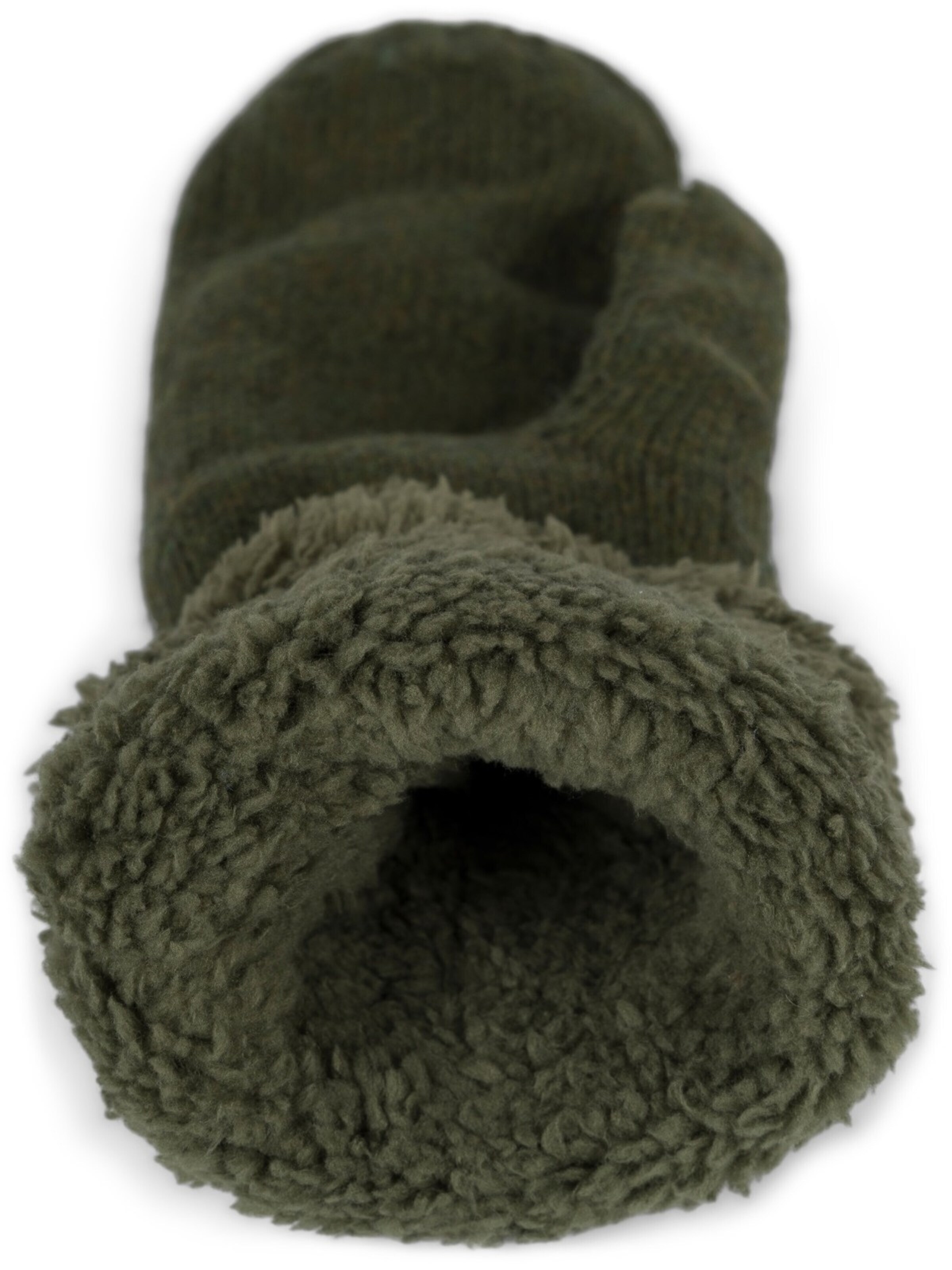 styleBREAKER Mittens 'Strickhandschuhe Fäustlinge mit Strass und Perlen' in Green