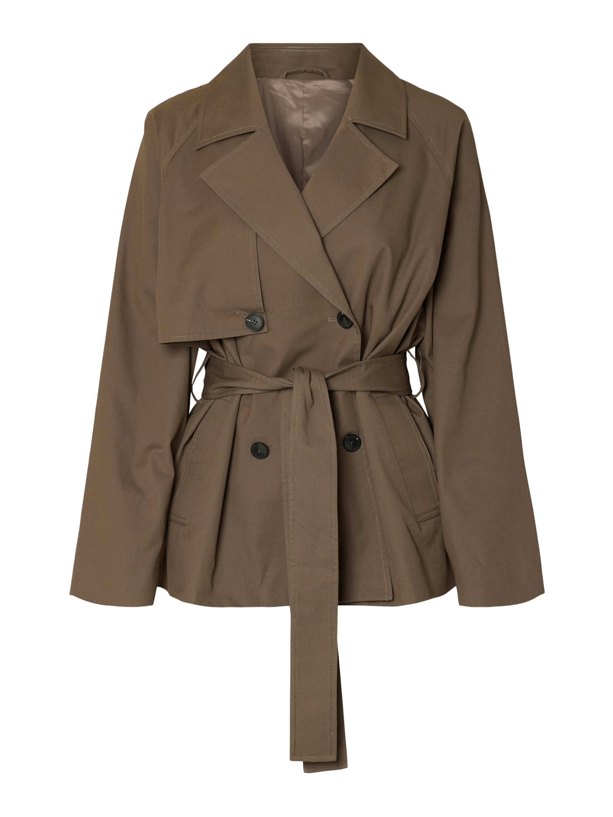 SELECTED FEMME Prehoden plašč 'SLFBELINDA' | rjava barva: sprednja stran